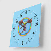 Jesus Christ doing the Clean and Jerk Quadratische Wanduhr (Winkel)