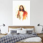 Jesus christ Extending Hands Water color painting Leinwanddruck (Insitu (Schlafzimmer))