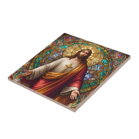 Jesus Christ farbenfrohe festgehaltene Gläser Fliese (Seite)