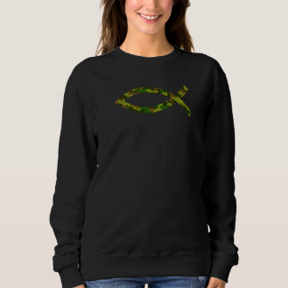 Jesus Christ Fish Camouflage Religiöse Christlich Sweatshirt