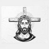 Jesus Christ Fleecedecke (Vorderseite (Horizontal))