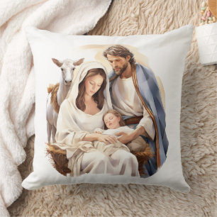 Jesus-Christ Geburt Krippen Dekokissen