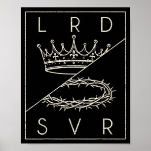 Jesus Christ Herr und Retter Retro für Männer Poster