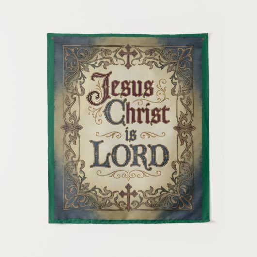 'Jesus Christ is LORD' Christian Inspired Tapestry Wandteppich (Vorderseite)