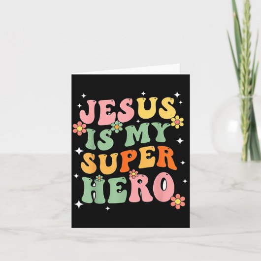 Jesus Christ Is My Superhero Jesus Loves You Funny Karte (Vorderseite)