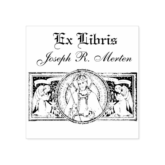 Jesus Christ King of Kings Black & White Line Art Gummistempel (Prägung)