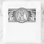 Jesus Christ King of Kings Black & White Line Art Rechteckiger Aufkleber (Tasche)