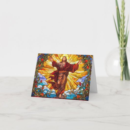 Jesus Christ Kunstkarte aus Glas Feiertagskarte (Vorderseite)