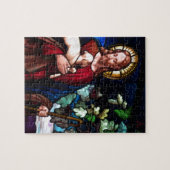 Jesus Christ Lamb Design Glas Kunst Schicksal Puzzle (Horizontal)