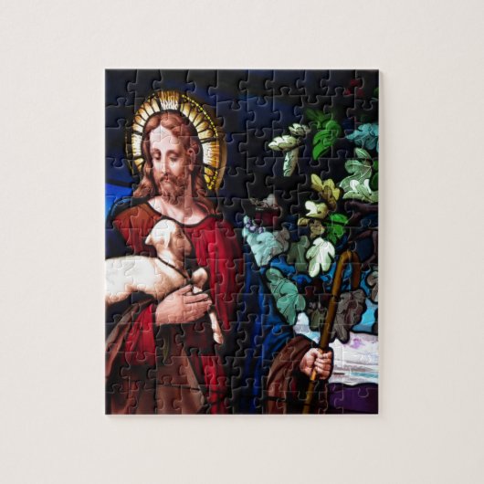 Jesus Christ Lamb Design Glas Kunst Schicksal Puzzle (Vertikal)