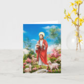 Jesus Christ Lamb Shepherd Karte (Gelbe Blume)
