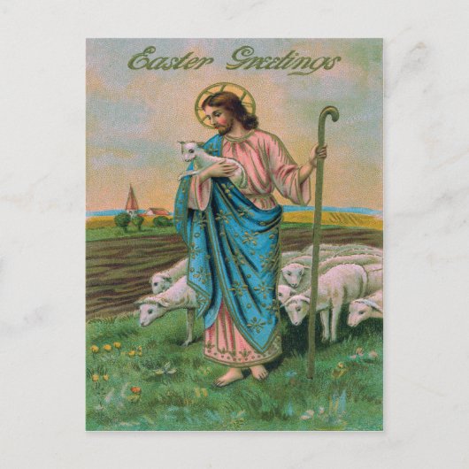 Jesus Christ Lamb Shepherd Postkarte (Vorderseite)