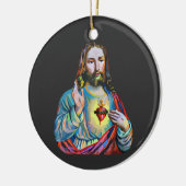 Jesus Christ Lord Savior abstrakte Originalkunst Keramik Ornament (Links)