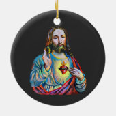 Jesus Christ Lord Savior abstrakte Originalkunst Keramik Ornament (Hinten)