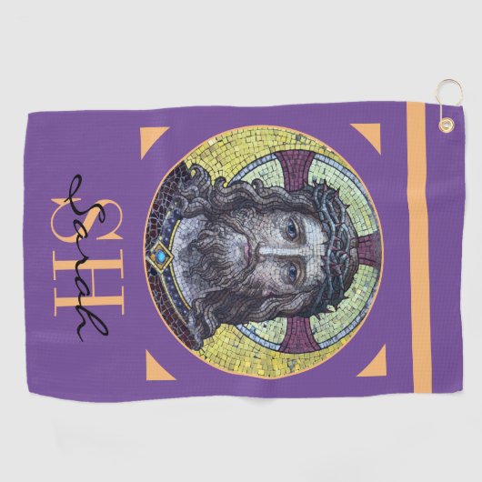 Jesus Christ & Mitgefühl Art Vintages Golfhandtuch (Horizontal)