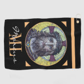 Jesus Christ & Mitgefühl Art Vintages Golfhandtuch (Horizontal)