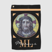 Jesus Christ & Mitgefühl Art Vintages Golfhandtuch (Vorderseite)