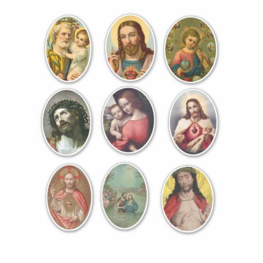 Jesus Christ mother mary joseph holy family art Aufkleber (Vorderseite)