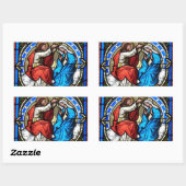 Jesus Christ Mutter Mary hat Glaskleber gestanzt Rechteckiger Aufkleber (Blatt)