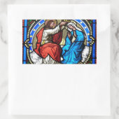 Jesus Christ Mutter Mary hat Glaskleber gestanzt Rechteckiger Aufkleber (Tasche)