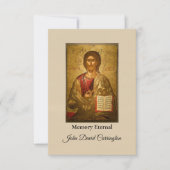 Jesus Christ Orthodox Christlich Icon Beerdigung Dankeskarte (Vorderseite)