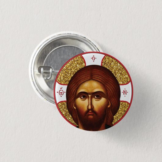 Jesus Christ Orthodox Icon Button (Vorne & Hinten)