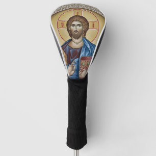 Jesus Christ Orthodox Icon Grau Verzierte Rahmen Golf Headcover