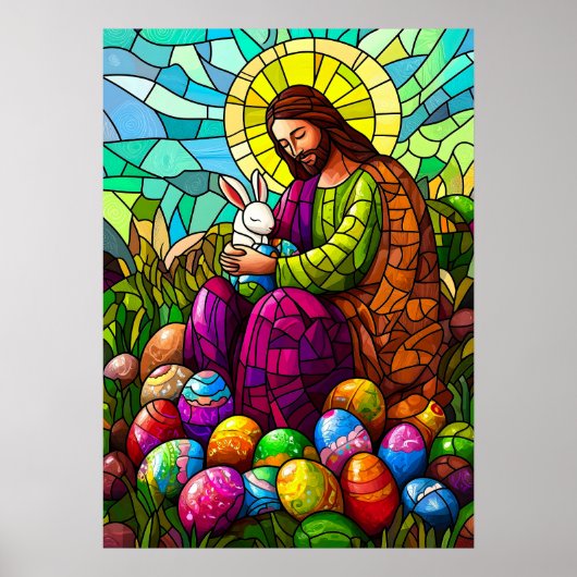 Jesus Christ Osterfestes Glas Poster (Vorne)