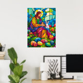 Jesus Christ Osterkirchenfenster Poster (Heimbüro)