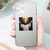 Jesus Christ Our Savior | Black and Gold Aufkleber (Telefon)