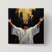 Jesus Christ Our Savior | Black and Gold Button (Vorderseite)