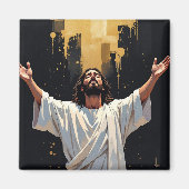 Jesus Christ Our Savior | Black and Gold Magnet (Vorne)