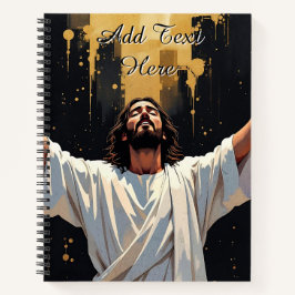 Jesus Christ Our Savior | Black and Gold Notizblock