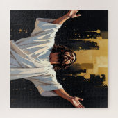 Jesus Christ Our Savior | Black and Gold Puzzle (Horizontal)