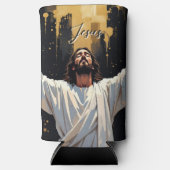 Jesus Christ Our Savior | Black and Gold Selters Dosenkühler (Vorderseite)