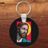 Jesus Christ P Art Religious Easter & Christma Schlüsselanhänger (Vorderseite)