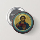 Jesus Christ Pantocrator Button (Vorne & Hinten)
