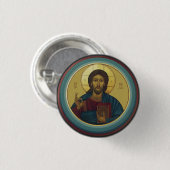 Jesus Christ Pantocrator Button (Vorne & Hinten)