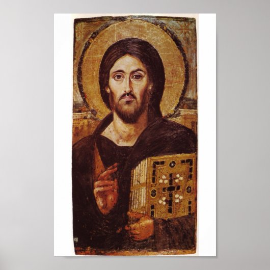 Jesus Christ Pantocrator Christlich Icon Poster (Vorne)
