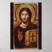 Jesus Christ Pantocrator Christlich Icon Print Poster (Vorne)