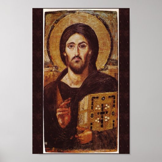Jesus Christ Pantocrator Christlich Icon Print Poster (Vorne)