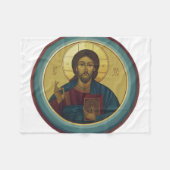 Jesus Christ Pantocrator Fleecedecke (Vorderseite (Horizontal))