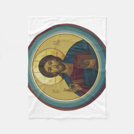 Jesus Christ Pantocrator Fleecedecke (Vorderseite)