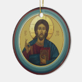 Jesus Christ Pantocrator Keramik Ornament (Links)