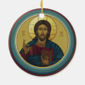 Jesus Christ Pantocrator Keramik Ornament (Hinten)