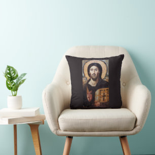 Jesus Christ Pantocrator l Orthodox Icon Kissen