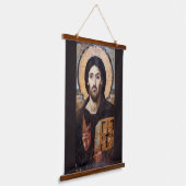 Jesus Christ Pantocrator l Orthodox Icon Wandteppich Mit Holzrahmen (Gewinkelt)