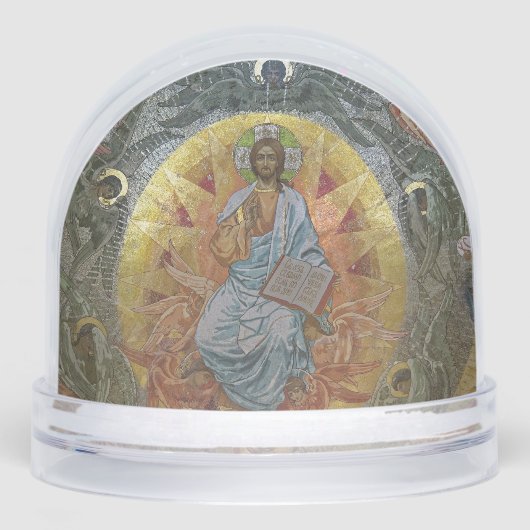 Jesus Christ Pantocrator, Lord of All, Icon Schneekugeln (Vorderseite)
