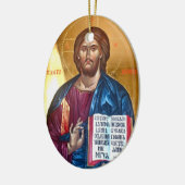 Jesus Christ Pantocrator Painting Keramik Ornament (Links)