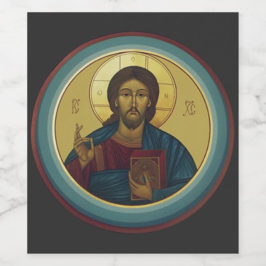 Jesus Christ Pantocrator Weinetikett (Einzelnes Label)